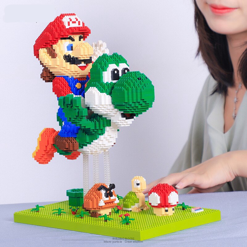 BALODY Super Mario Yoshi DIY Magic Blocks Diamond Building Toys Gift Collection 