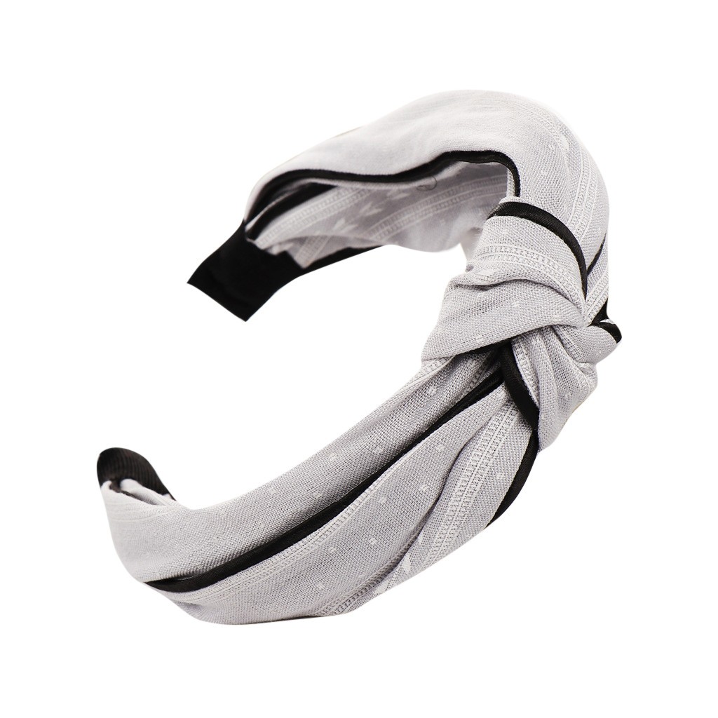 female fashion wide-brimmed bow knotted print headband pressure