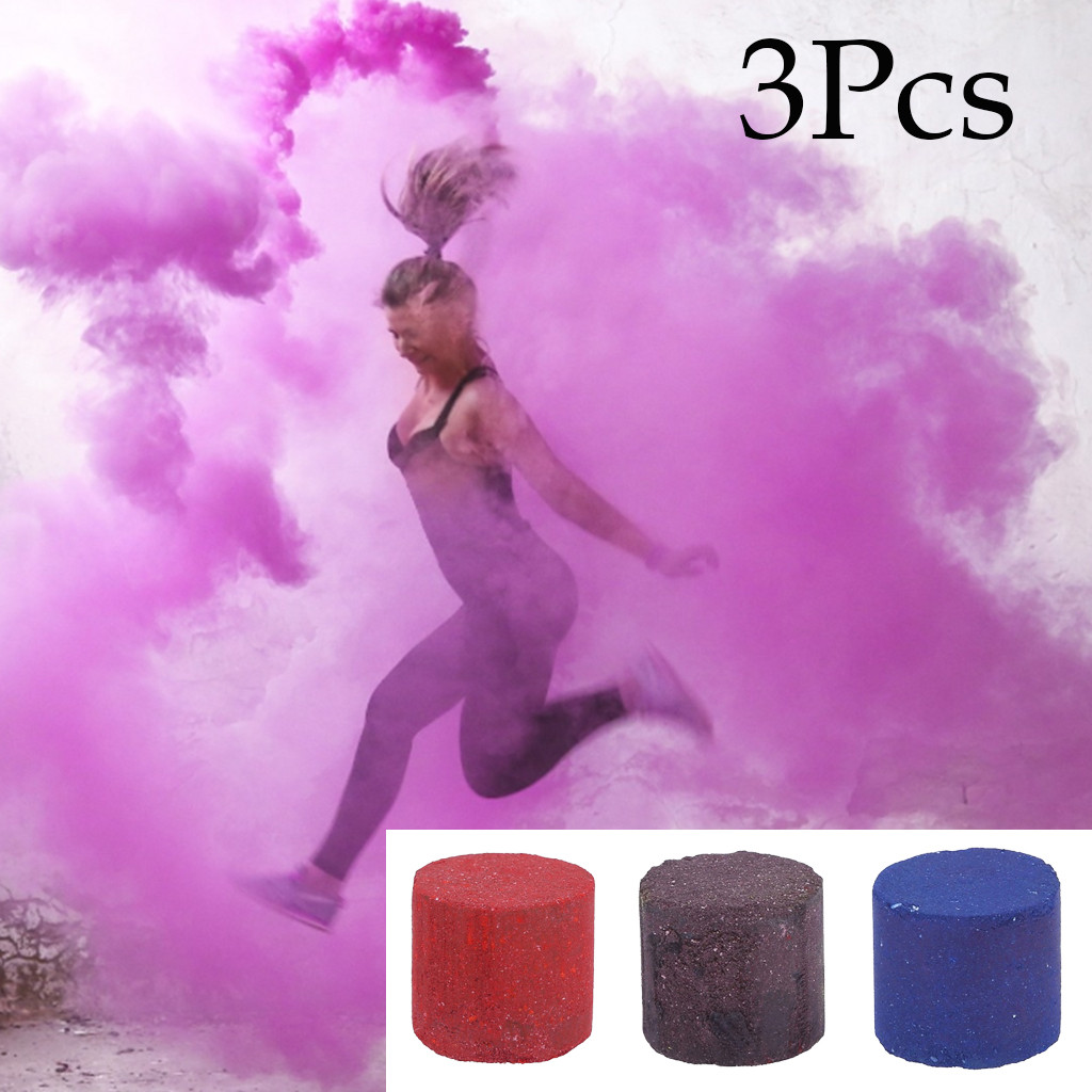 3pcs Colorful Smoke Pills Combustion Smog Cake Effect Smoke Bomb Pills