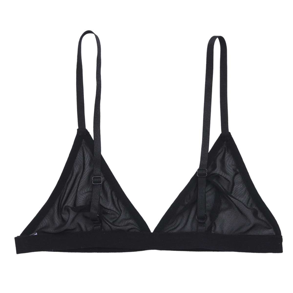 Description Picture 3 of itemWomens Sheer Mesh Transparent Wireless Unlined Bra Tops Sexy Triangle Bralette Balconette Comfortable Brassiere Underwear