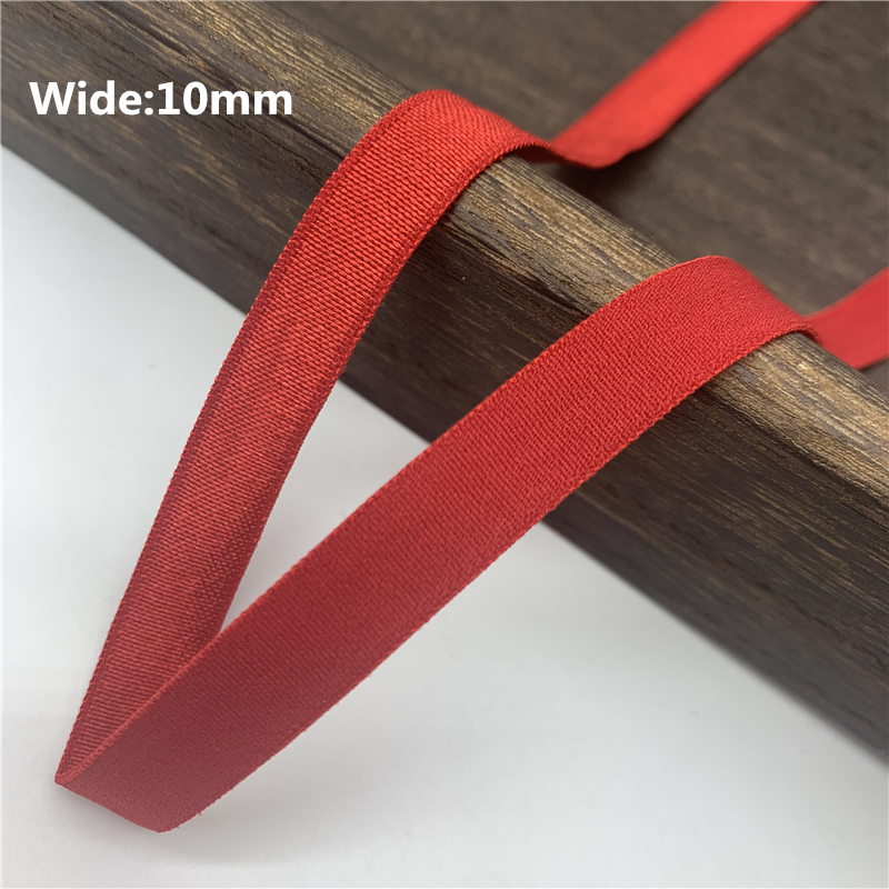Description Picture 6 of item10/15/20/25mm Red Elastic Ribbon Fold Over Spandex Elastic Band For Sewing Lace Trim Waist Band Garment Accessory