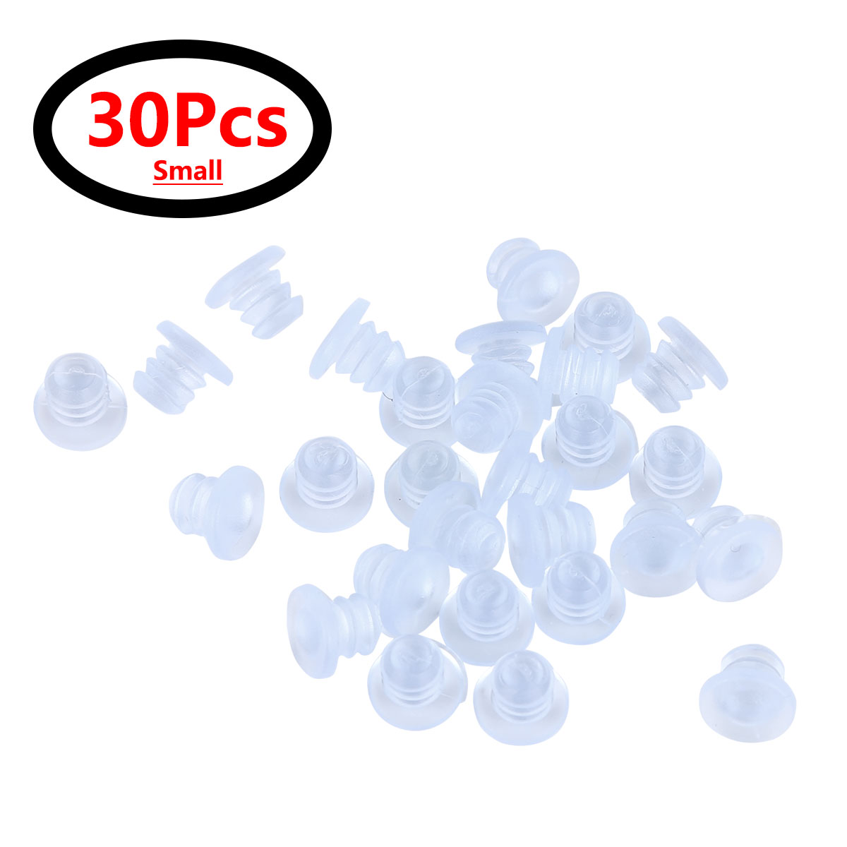 Description Picture 5 of item30Pcs Glass Table Top Spacers Clear Rubber Stem Bumpers Anti Collision Embedded Soft Spacer for Table Furniture Cabinet Door
