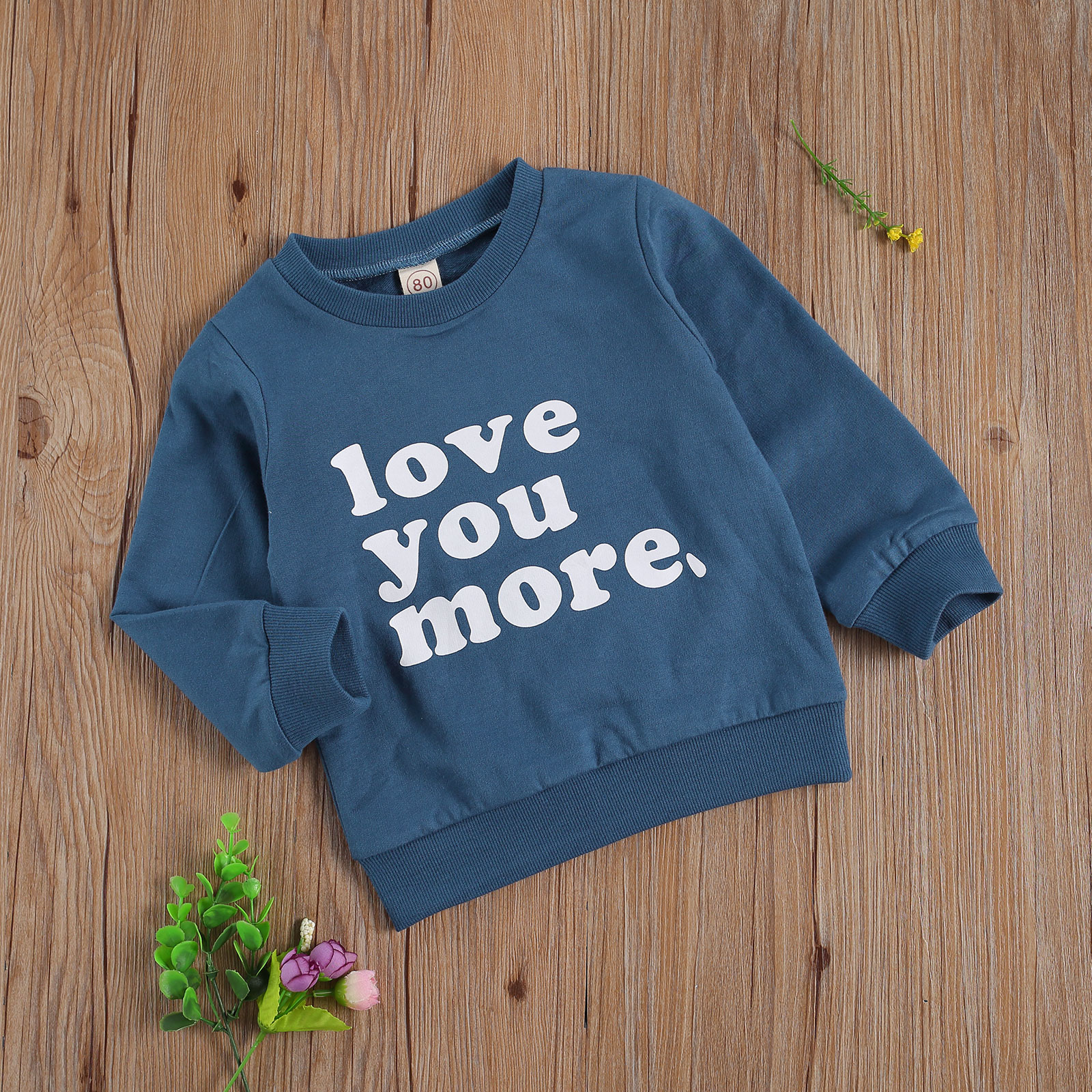 Description Picture 4 of itemToddler Kids Girls Boys Sweatshirts, Long Sleeve Round Neck Letter Printed Casual Pullover Tops 6M-4Y Spring Autumn