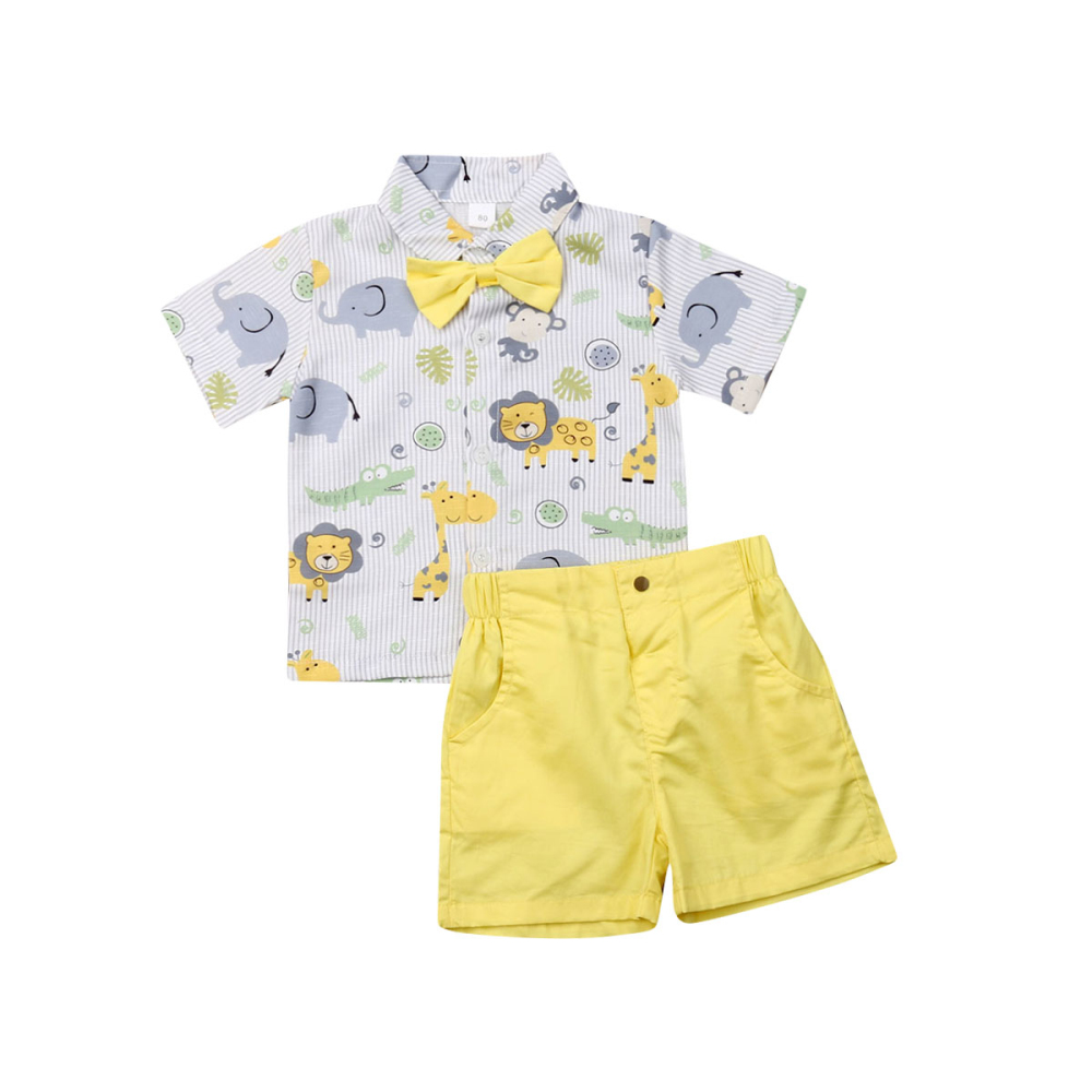 Toddler Kid Baby Boys Animal Printing T-shirt+Short Pants Clothes Outfits Sets