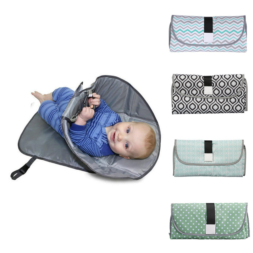 Clean Hands Changing Pad Portable Baby 3 in 1 Cover Mat Folding Diaper Bag 