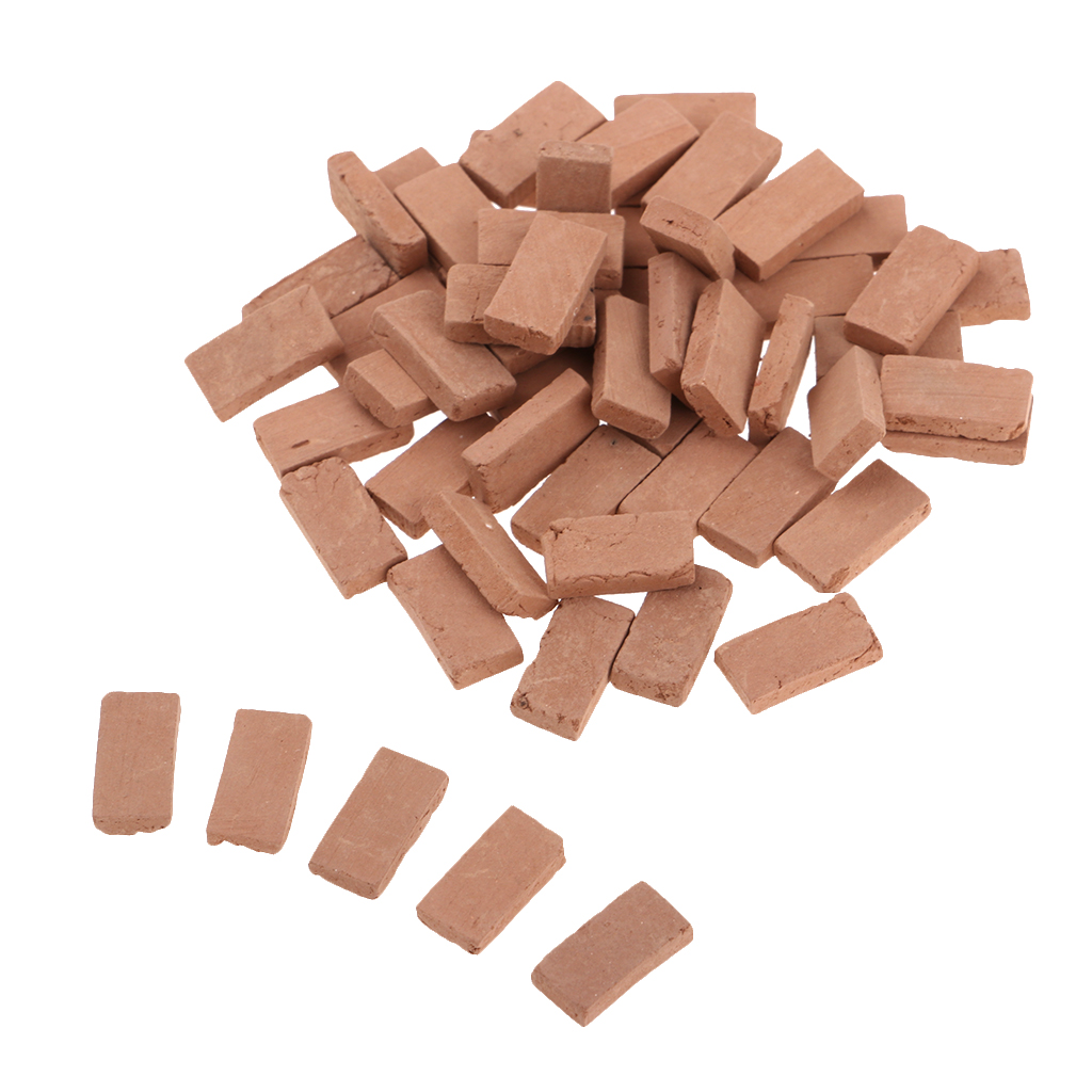 1/35 Scale Resin Kits Mini Red Bricks Model DIY Building Miniature Diorama Accessory, Pack of 50