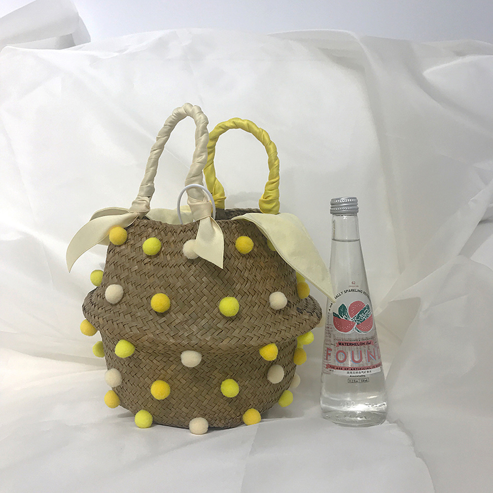 Pearl & Diamond Straw Beach Bucket - Designer Summer Bag 20 H100248c7f1f14e56be7f76c62e164c75W