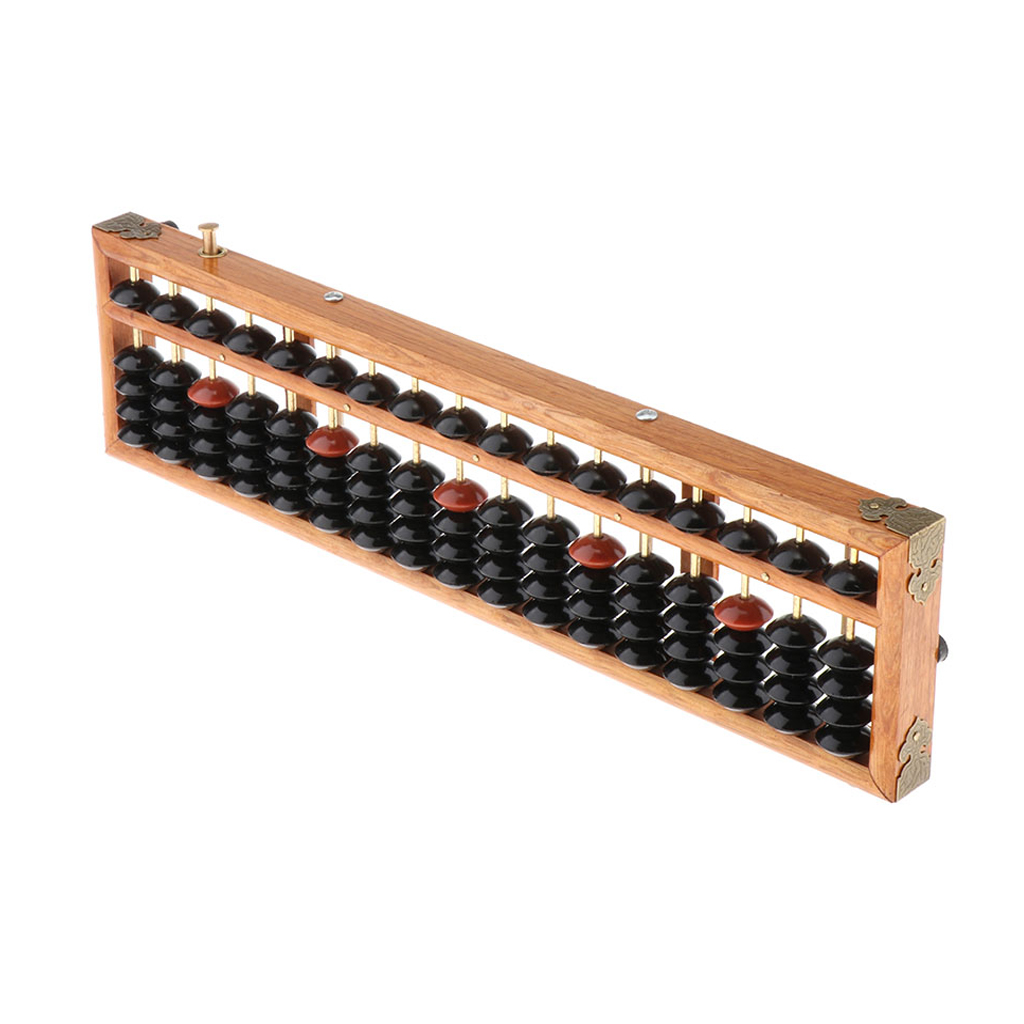 MagiDeal Wooden Abacus 15 Digits Calculating Tool for Children Adults Gift 