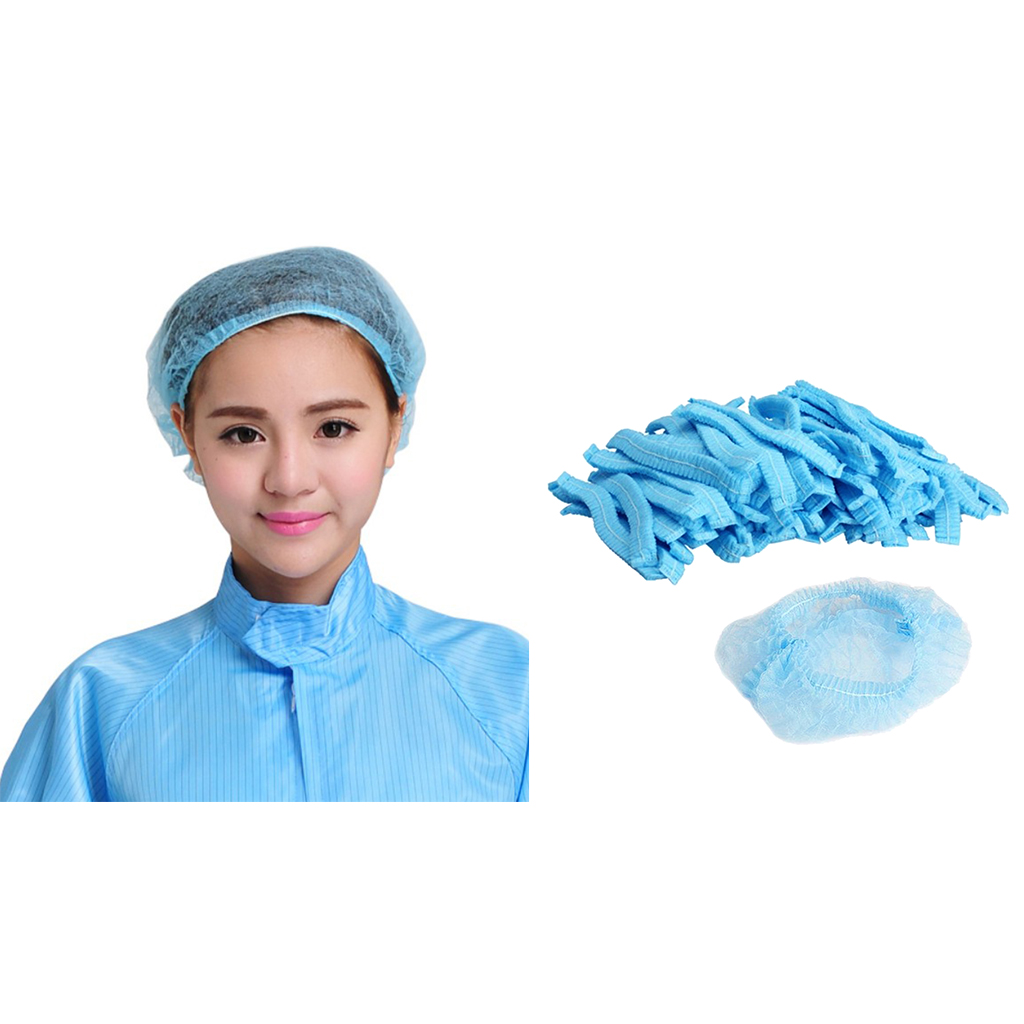 pack  of 30 Blue Disposable Hair Nets for catering,Suntanning salons in 