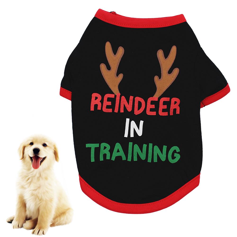 christmas cute pet dog cat puppy elk horn print clothes costume