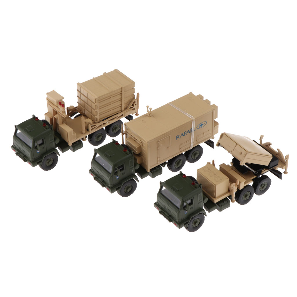 New 1/72 Diecast Tank Set of 3 Iron Dome Israel Missile Def Launcher Radar Truck 
