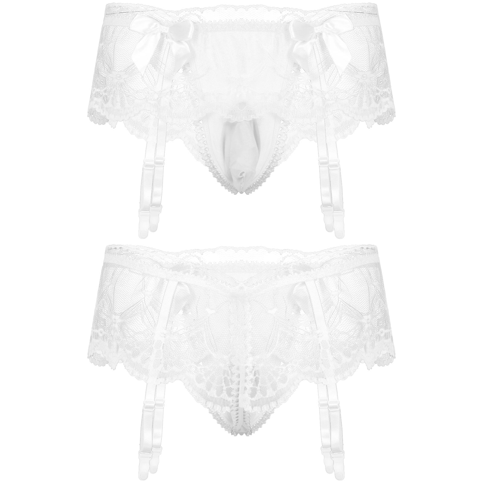 Description Picture 6 of itemMens Sexy Lace Underwear Briefs Pink Thong G-String Pouch Panties