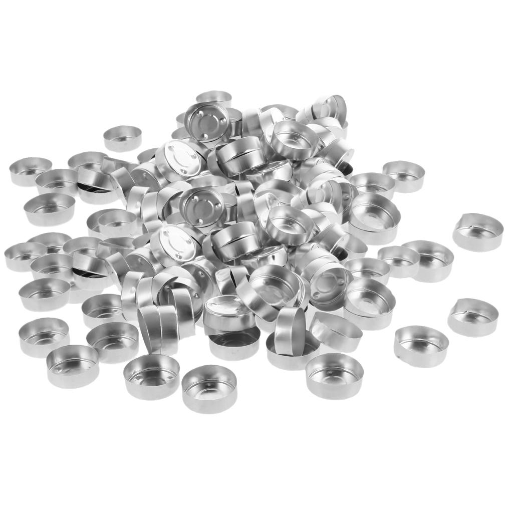 Description Picture 3 of itemWholesale 200 Pieces Aluminium Tea Light Empty Cups Case Containers for Tealight Candles Making Supplies - 2 Size Available