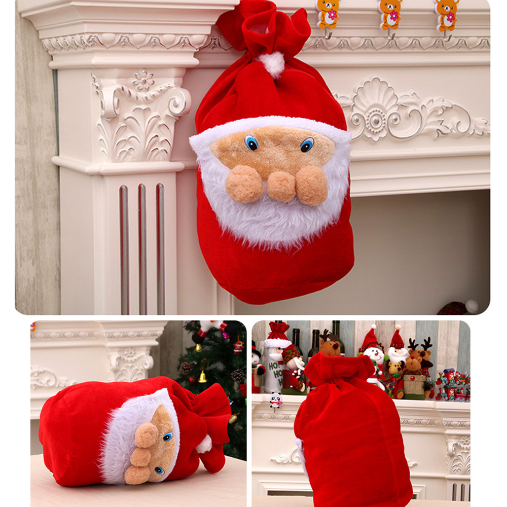 6 christmas kid gift candy bags santa claus storage bag xmas