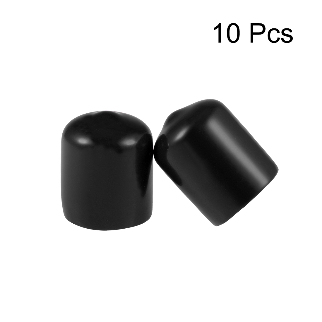 uxcell 30Pcs 21mm Inner Dia PVC Flexible Vinyl End Cap Screw Protector Cover Black
