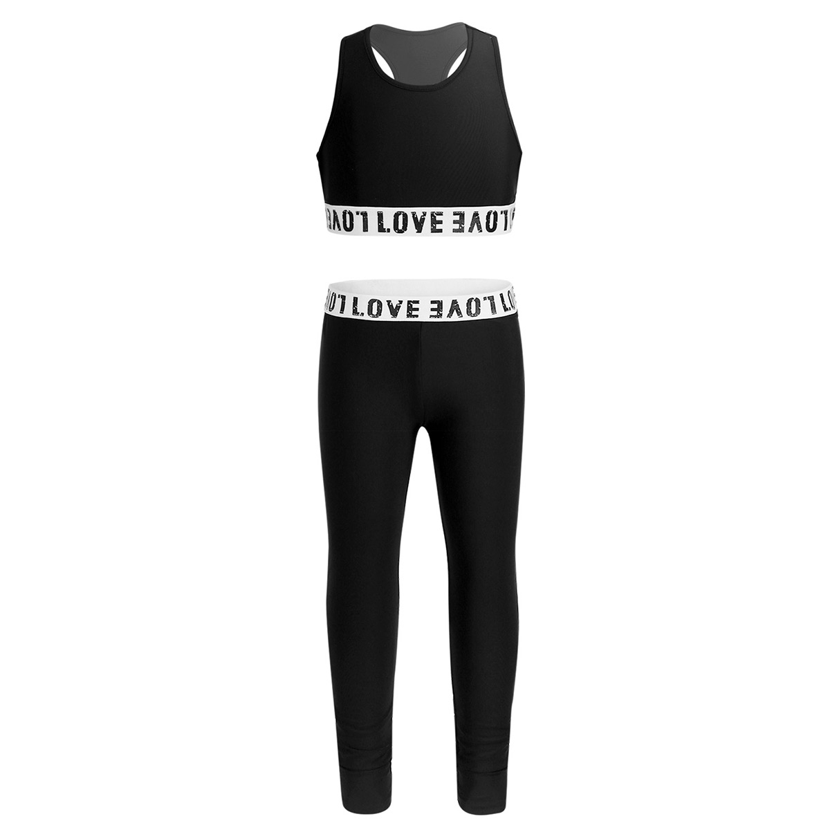 girls sports crop top and leggings