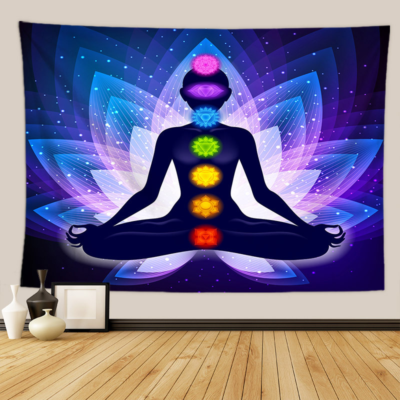 Meditation Buddha Boho Poster Indischen Wand hängenden Yogamat Werfen Tapisserie 