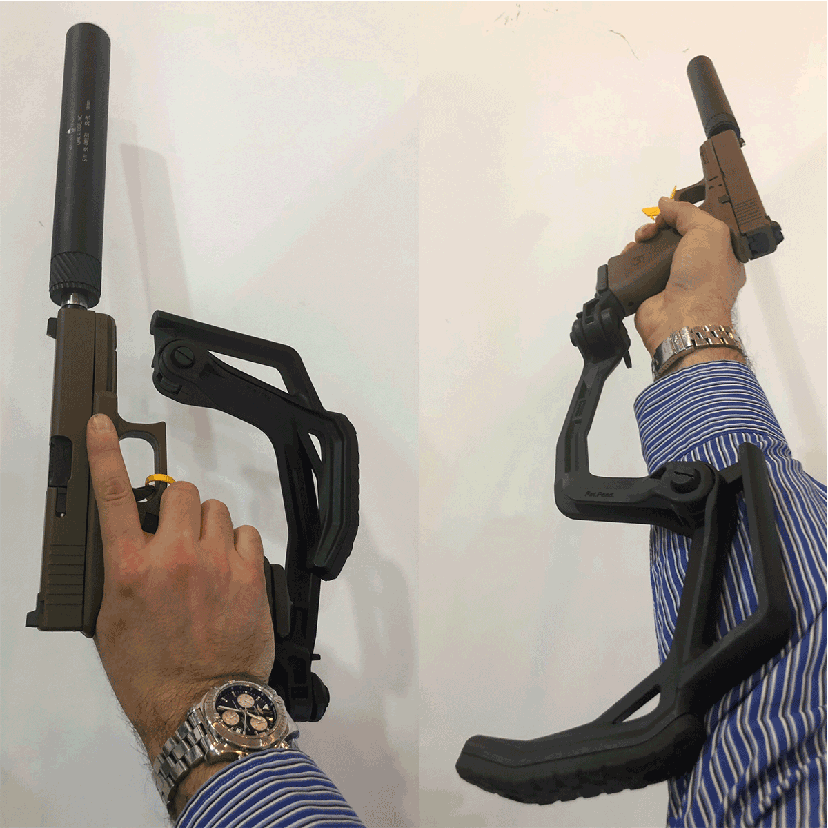 magorui collapsible tactical cobra stock for glock 17-19 glock