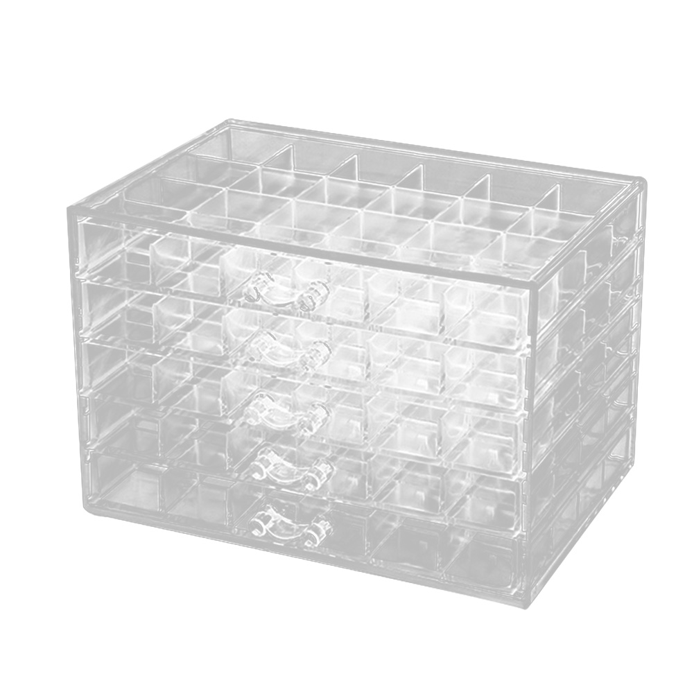 Caja con cajones para joyas, organizador de acrílico transparente con