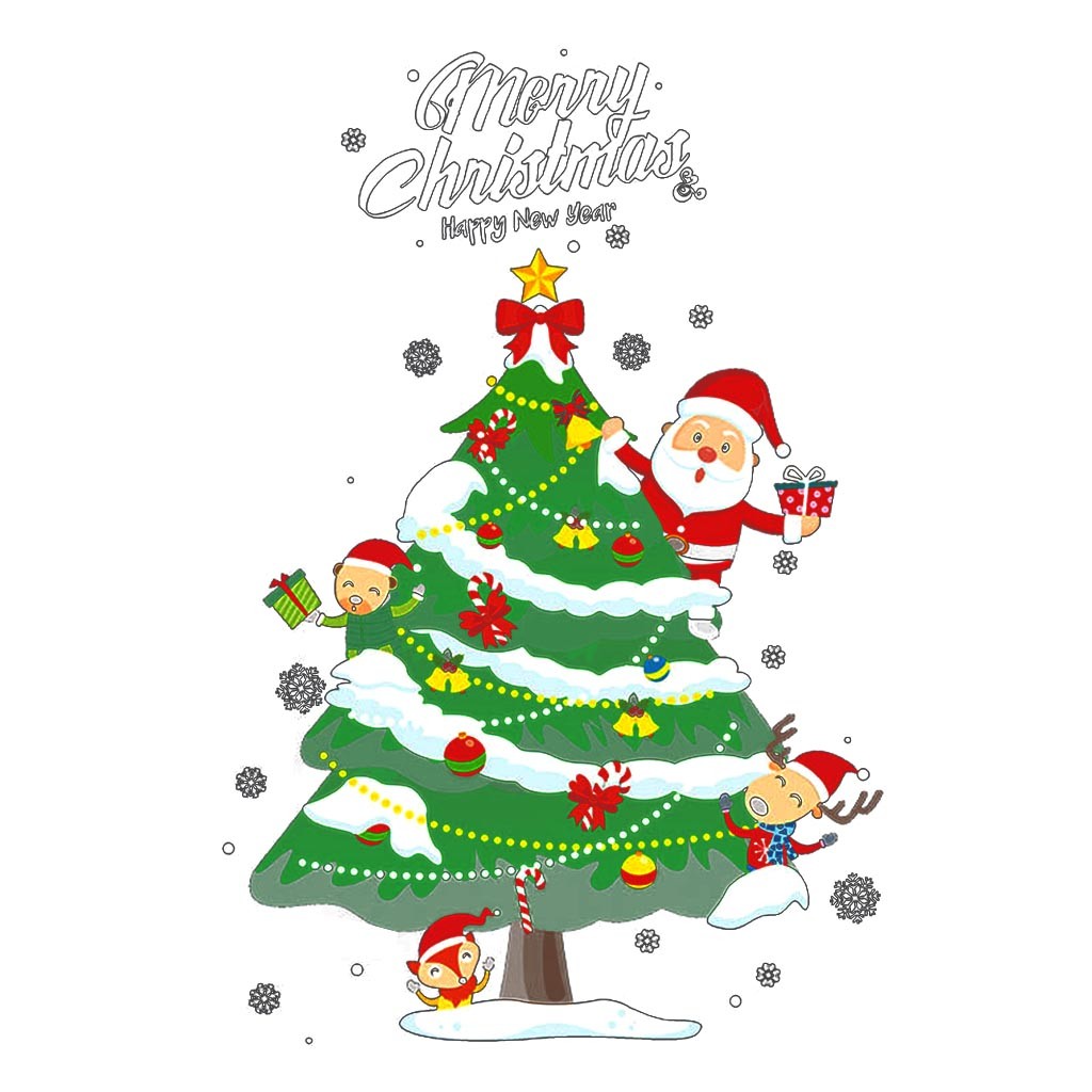 2020 merry christmas wall stickers window glass festival wall