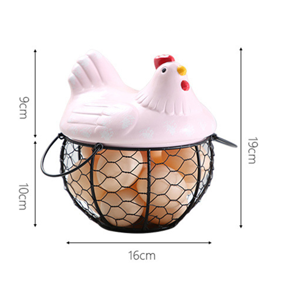 TOPSALE Oeuf en Fer de Stockage Panier Snack Panier de Fruits Collection en C/éRamique Poule Ornements D/éCoration Cuisine Accessoires