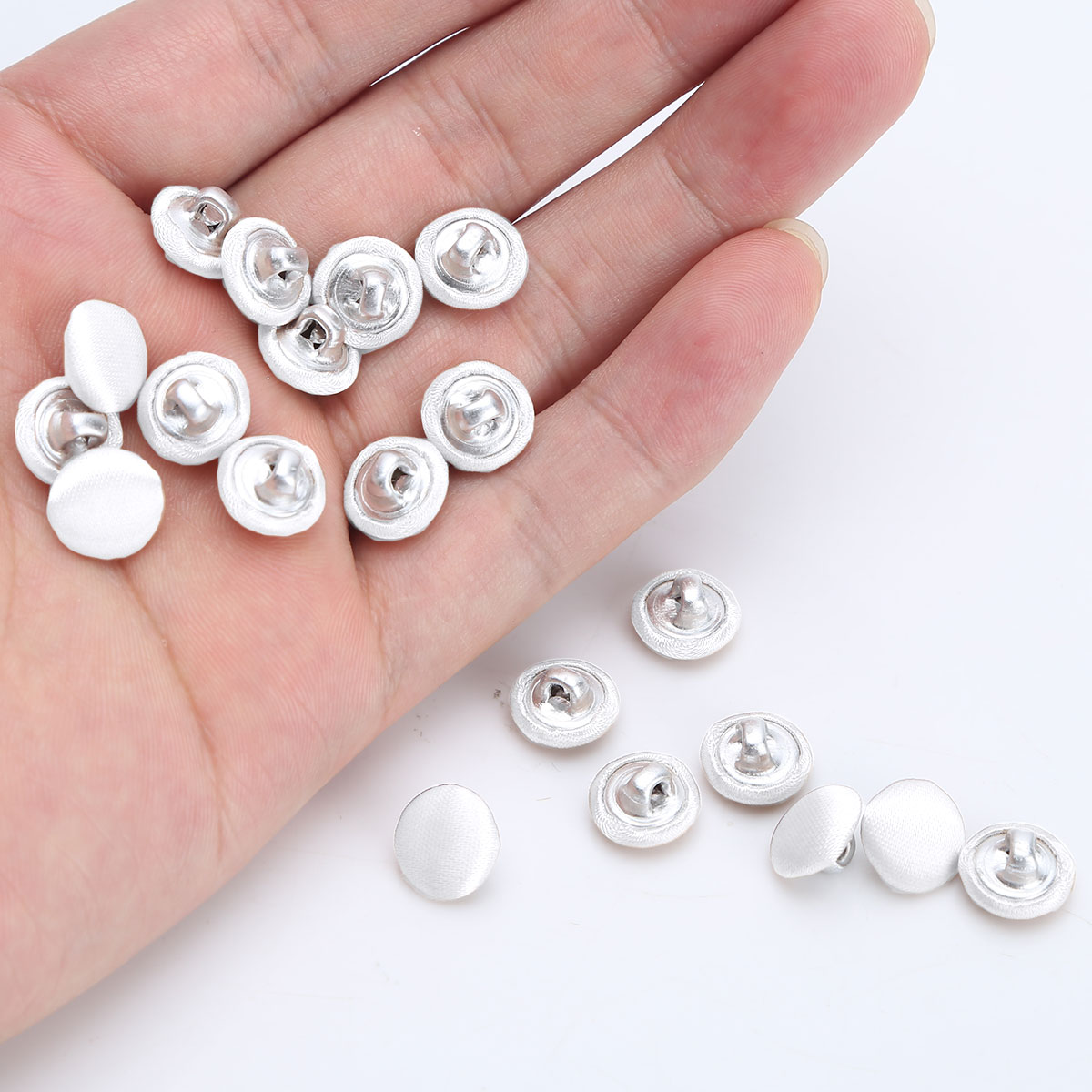 11Pcs Tuxedo Suit Buttons Set Grey Smooth Satin Covered Shank Buttons Sewing Accessories