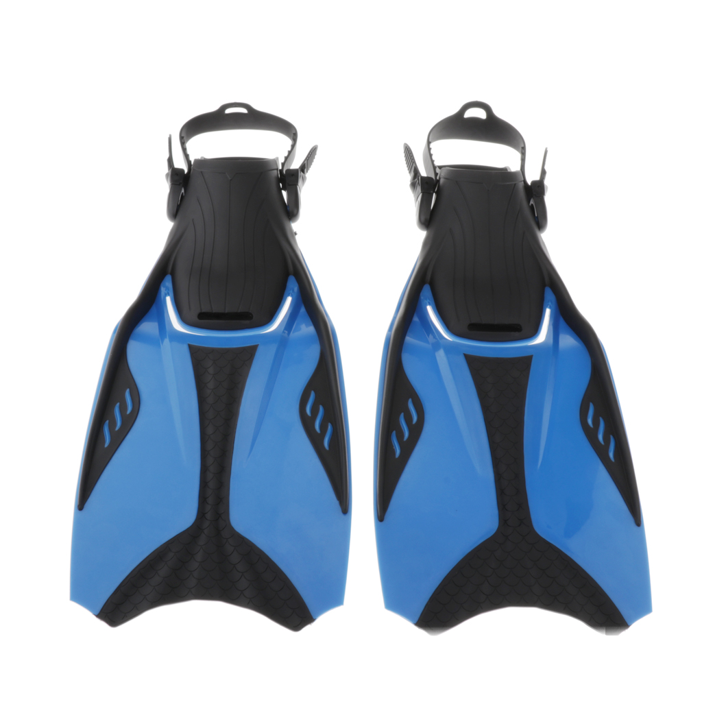 1 Pair Unisex Short Sport Foot Flipper Adjustable Open Heel Diving Swim Fins