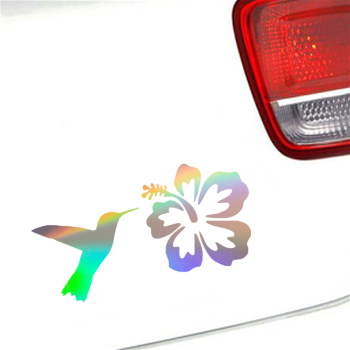 Hummingbird Feeding Hibiscus Flower Vinyl Decal Sticker Car Truck Vehicle Bumper