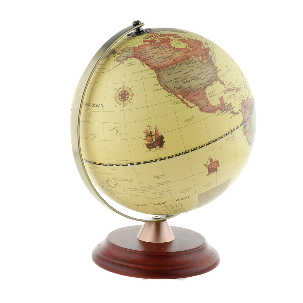 No Battery Required Night View Stars Constellation Pattern Globe with Detailed World Map,Built-in LED Bulb TTKTK Illuminated World Globe with Wooden Base Night Stand Decor 8inch Educational Gift