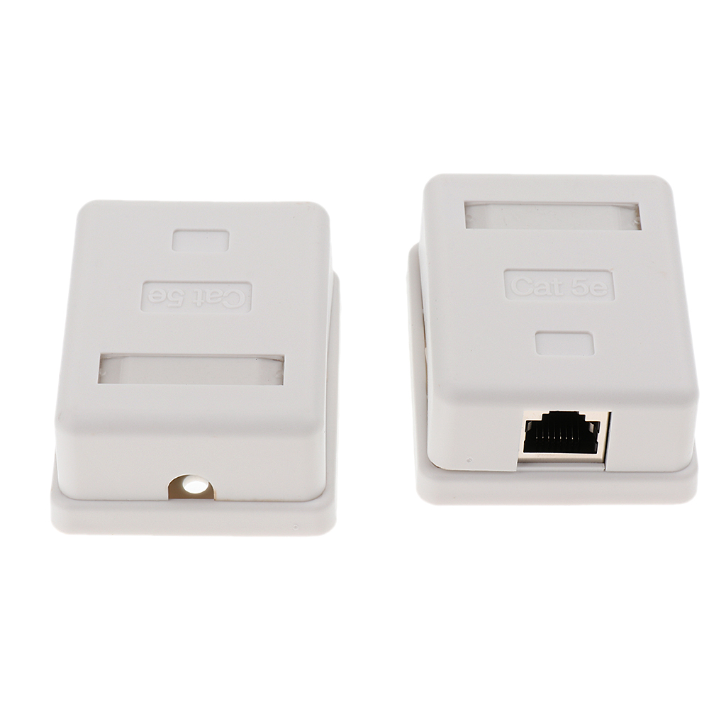 Cat5e Single Port Surface Mount Outlet Box RJ45 Face Plate Backbox,2pcs