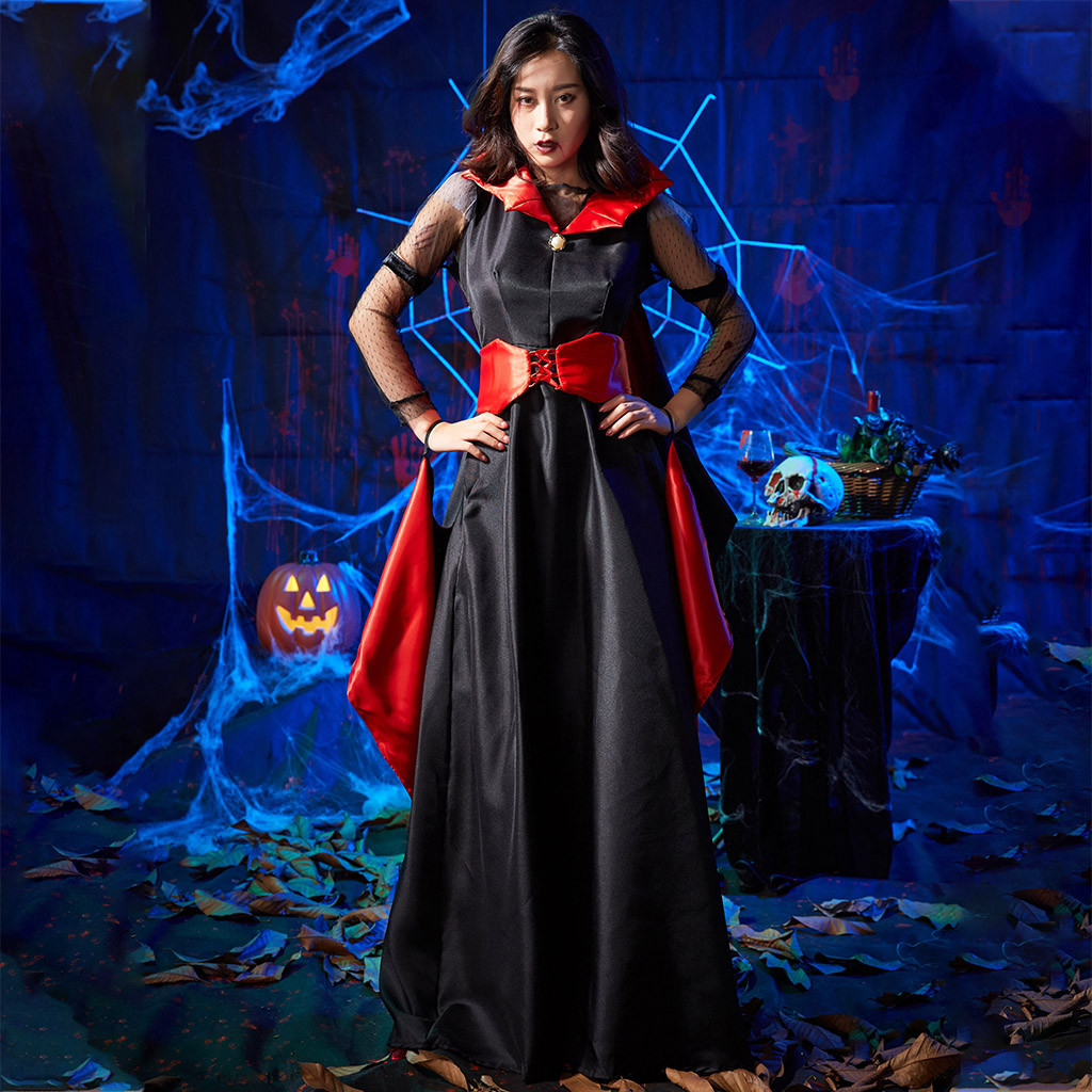 halloween cosplay queen vampire bat dress women vintage floor