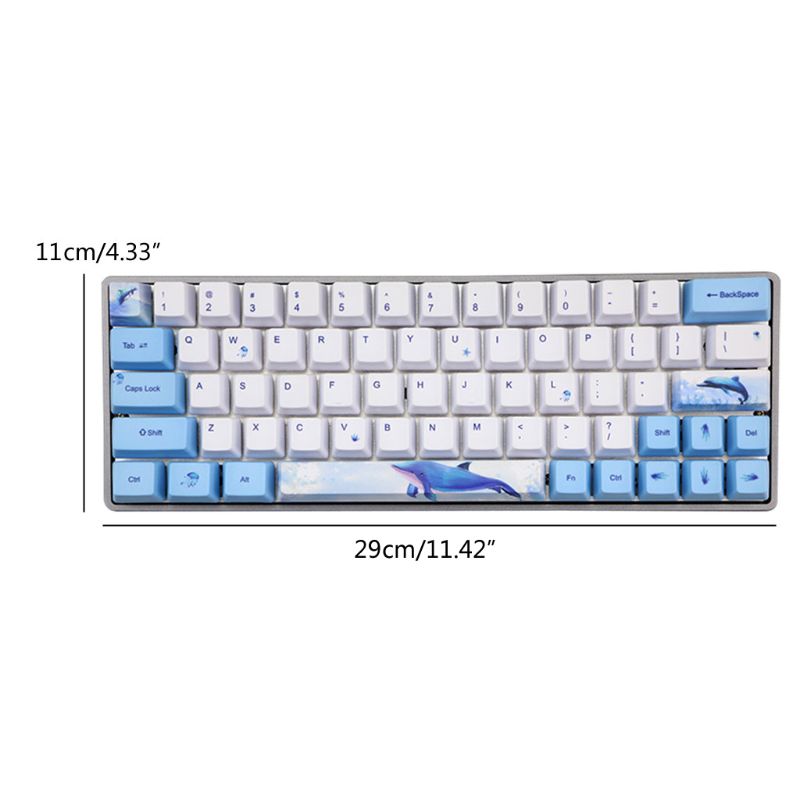 PBT Keycap Suitable for MX Switch 114-Key Cap Decorative Mechanical Keyboard Thickened OEM Contour Keycap Whale-Patterned Keycap
