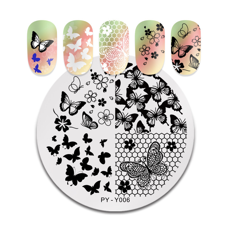 Description Picture 3 of itemPICT YOU Nail Stamping Plates Lace Flower Leaf Butterfly Stamp Templates DIY Nail Designs DIY Nail Art Plate Printing Tools