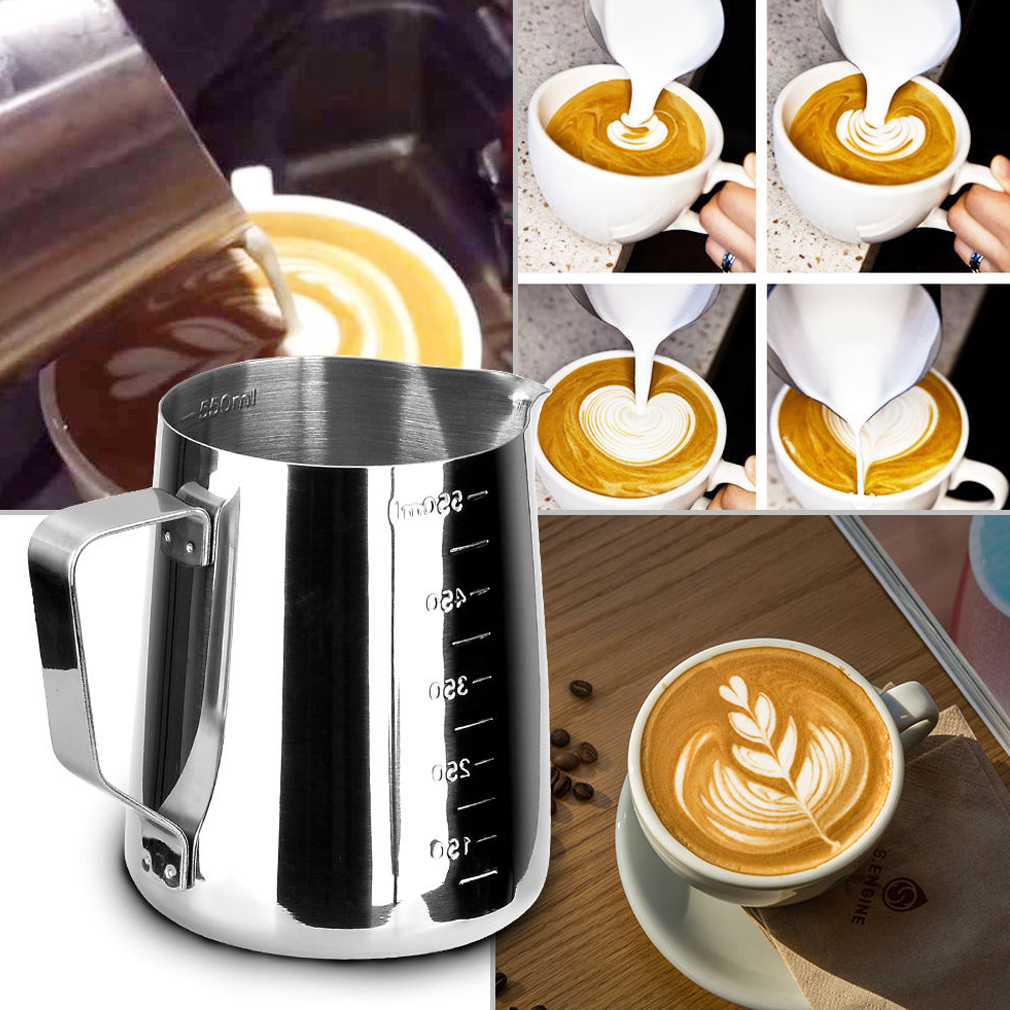 Jarra de Leche Profesional Color Negro Barista Legends Latte Art Hera 480 ml, Acero Inoxidable, para espumar, para Espuma de Leche, f/ácil de Limpiar y Apta para lavavajillas