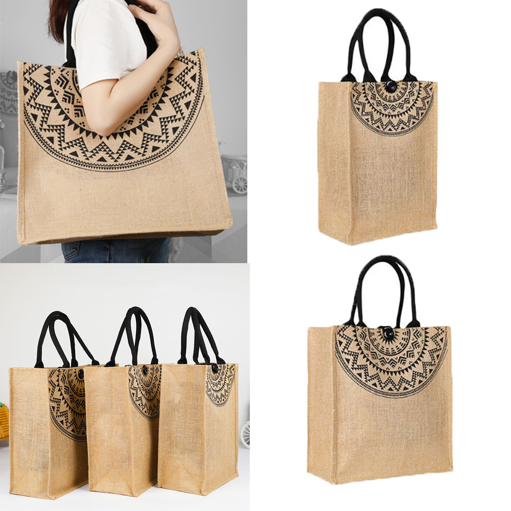 jute shopping bag hessian large - small eco reusable gift tote