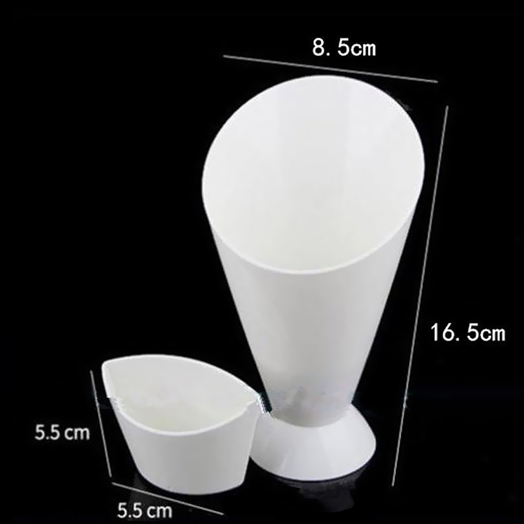 Kitchen Serving Tool Snack Cone Stand + Dip Holder For Chips Finger Food Sauce White