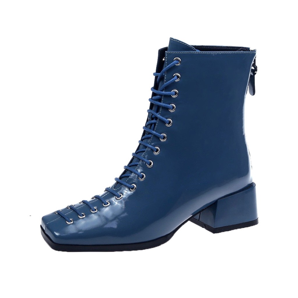 steel blue lace up boots