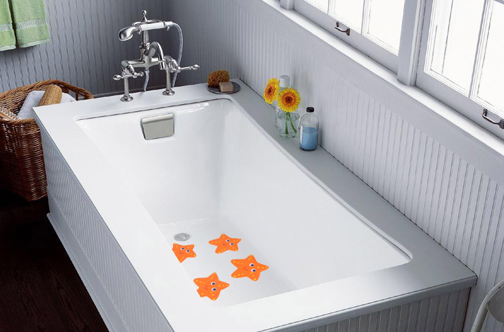 5Pcs Non Slip Bath Tub Shower Safety Treads Sticker Mat Bathroom Applique Decal 
