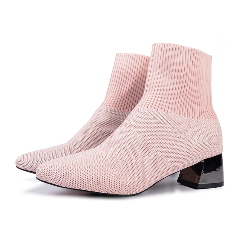 pink sock booties