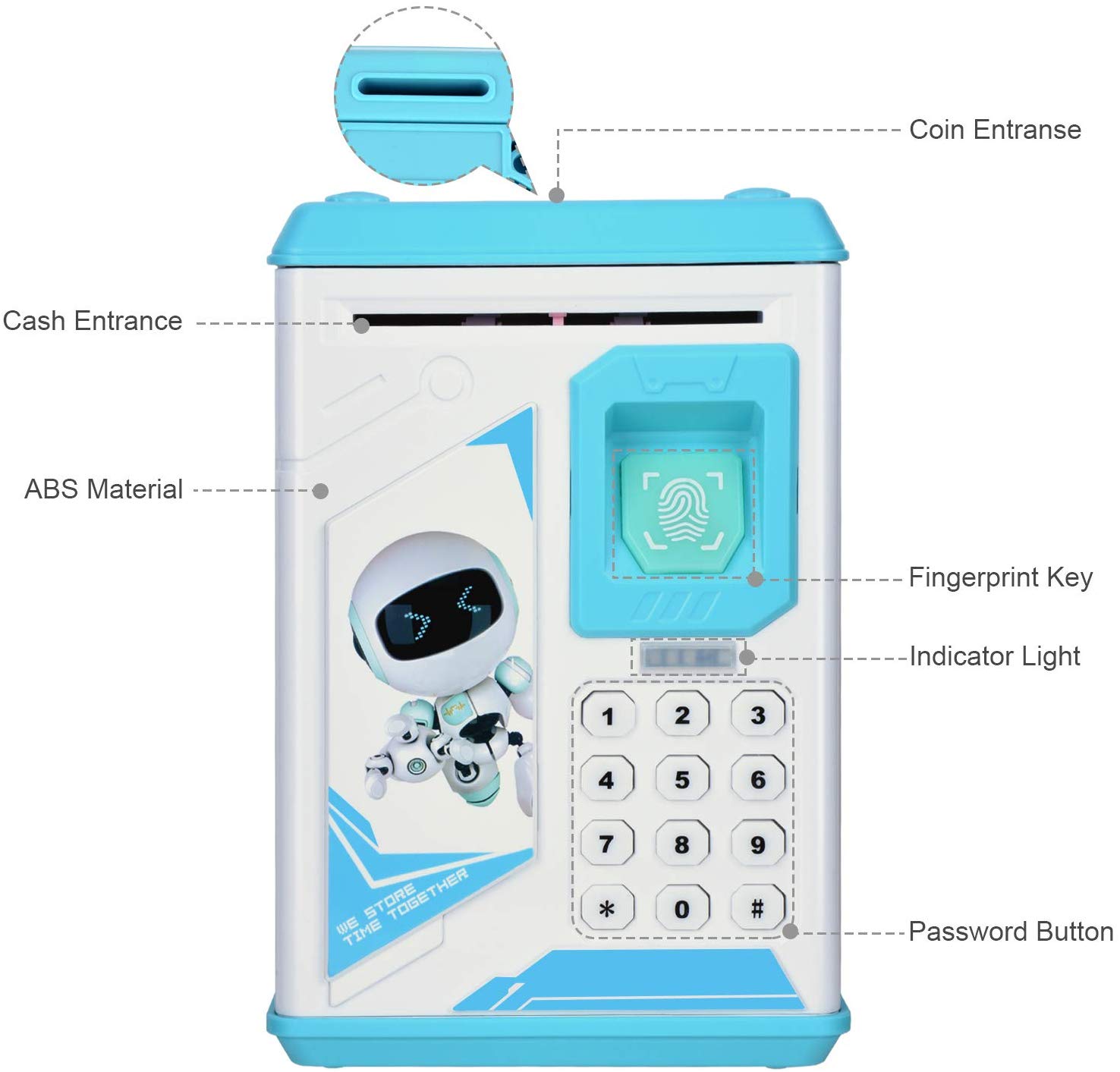 Cajero Automático Mini caja de dinero Contraseña de seguridad masticar