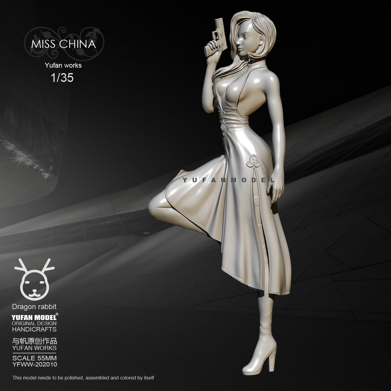 1/35 Cheongsam Female Killer selbst zusammengebaute 55mm Resin Figure Kits... 