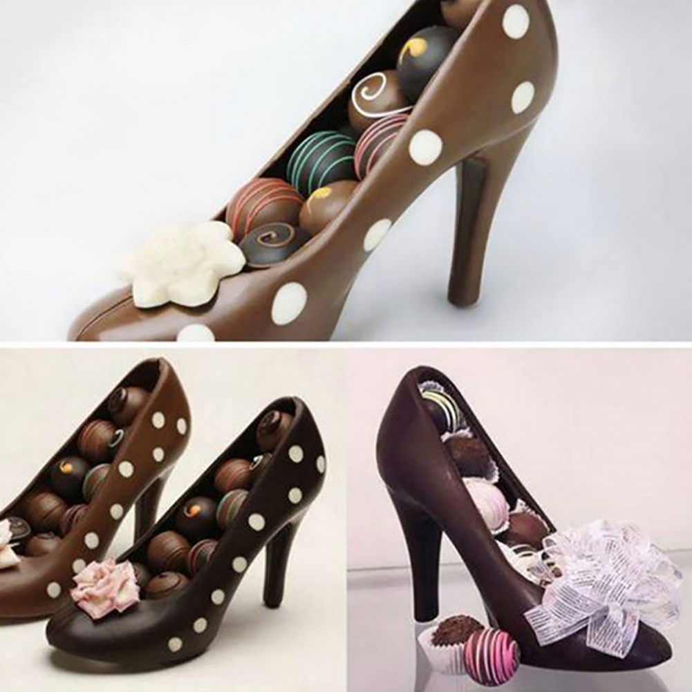 1x3D Women High Heel Shoe Chocolate Mould Candy Cake Wedding Decor Jelly N5F1