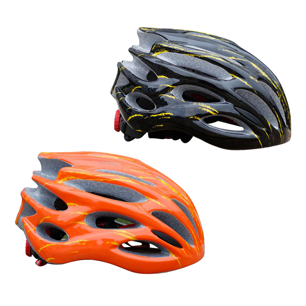 black and orange bike helmet