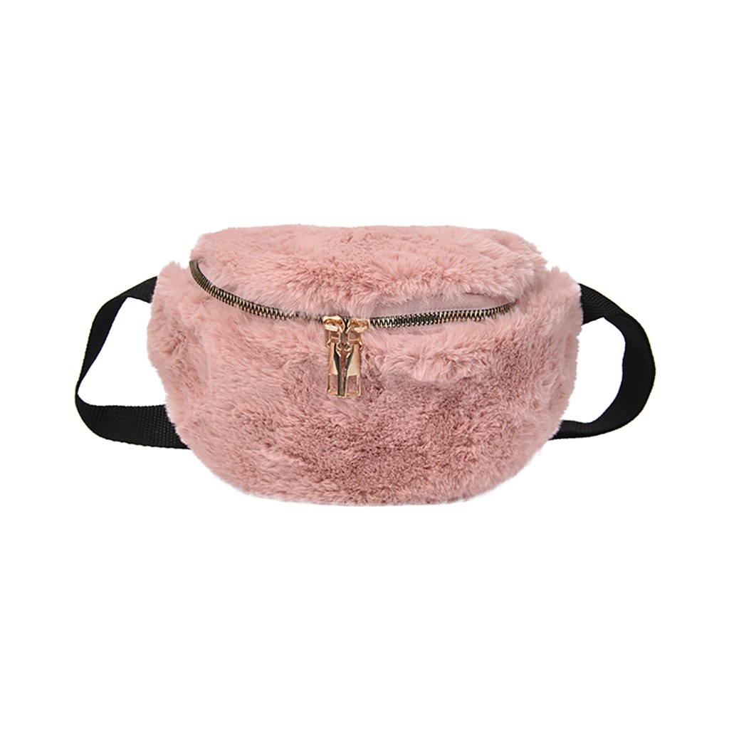 pink fluffy bum bag