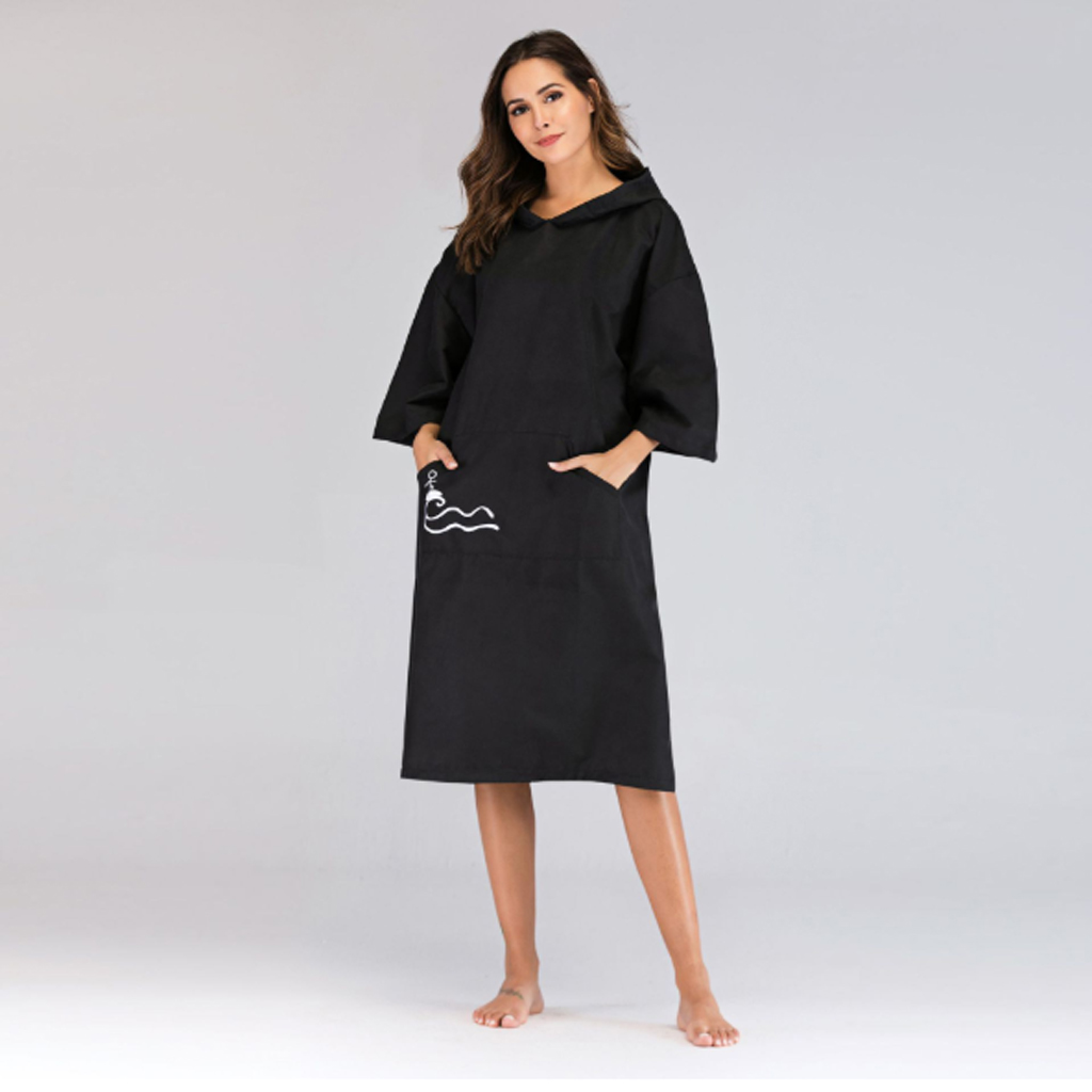 long sleeve towel poncho