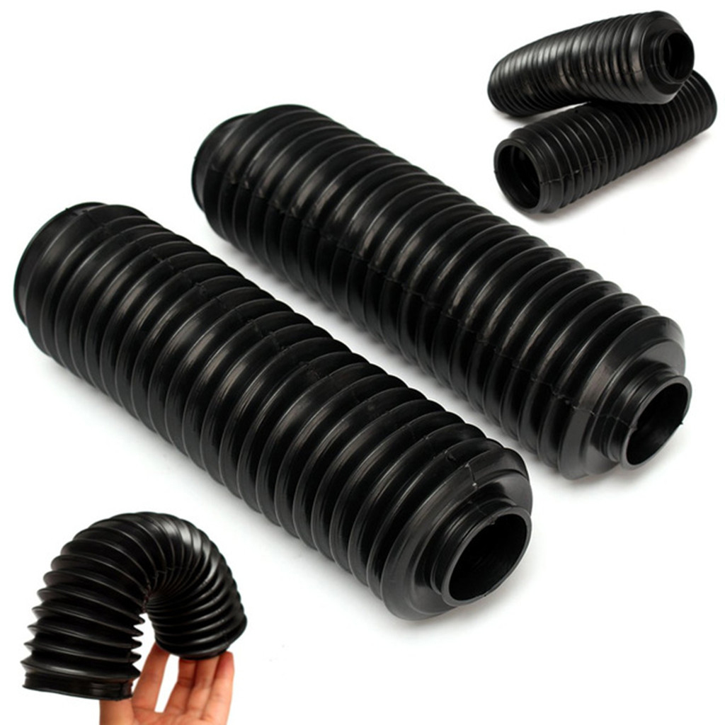 Pair Black Front Shock Absorber Rubber Boots Dust Cover Sleeve For