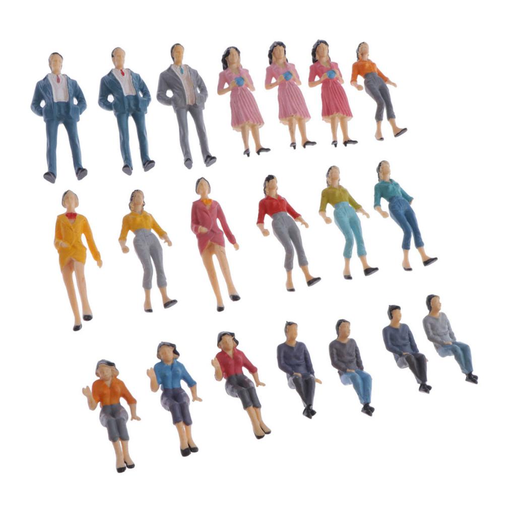 échelle 1:25 Modèle Train personnes handgemalte 14pcs Tiny personnages