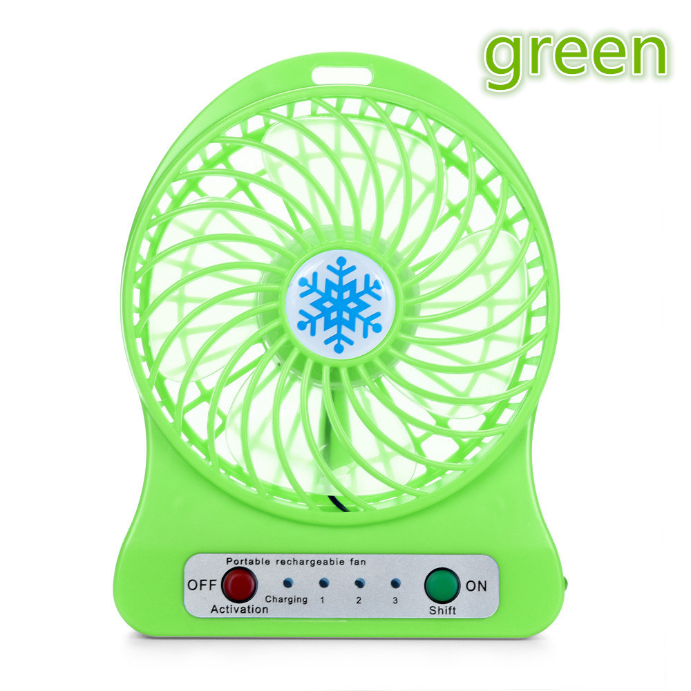 Portable Rechargeable 3 Mode LED Light Fan Air Cooler Mini Desk USB Fan Charging
