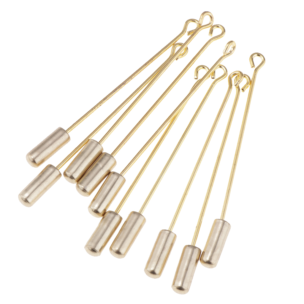 10 PCS Stainless Steel Cylinder Glue On Pad Lapel Stick Pin Clutch Boutonniere Pin 5cm 
