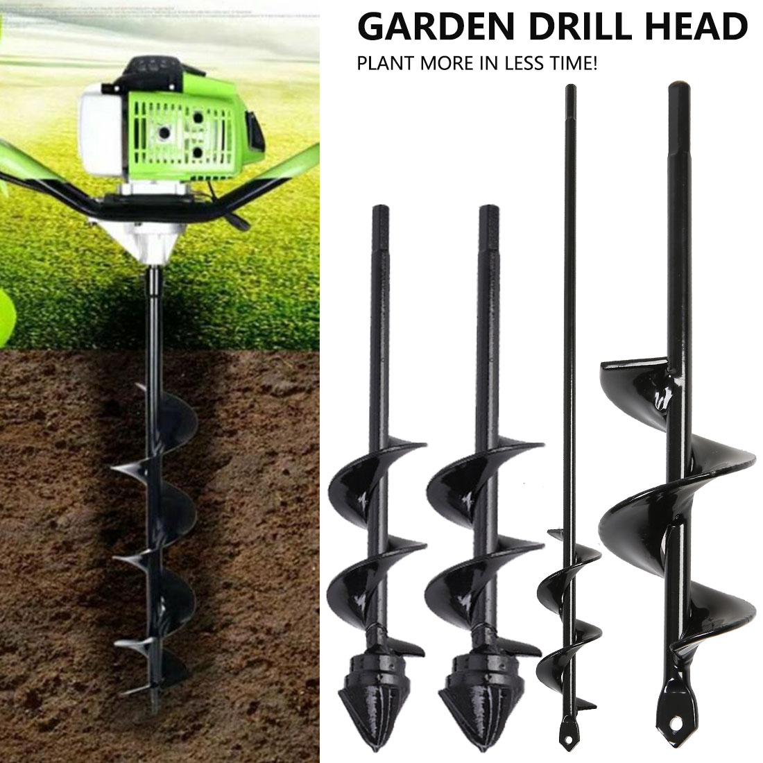Power Garden Spiral Plant Auger Earth Planter Drill Bit Post Hole Digger Tool AU 